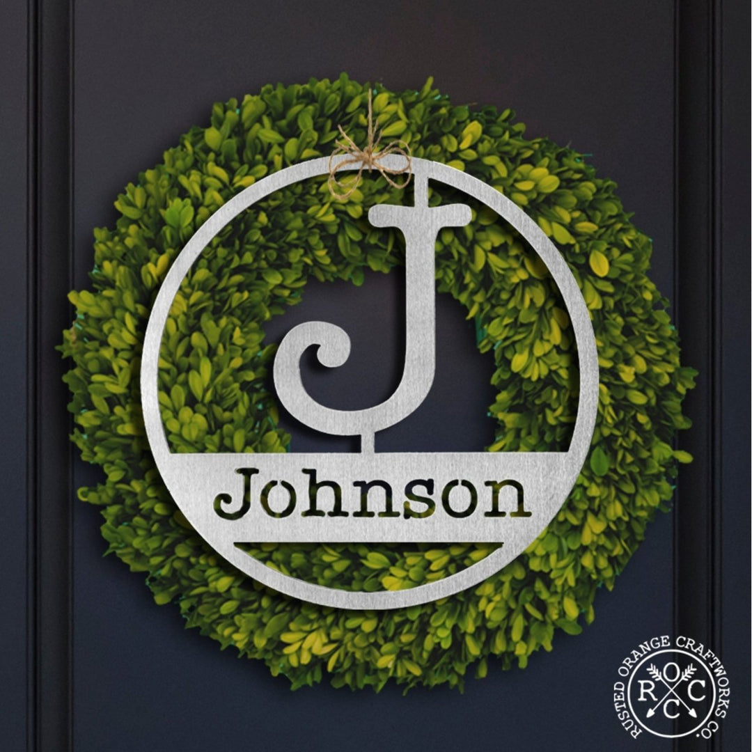 Circle Type Style Monogram - 2 Styles - Custom Metal Name Sign Image 1