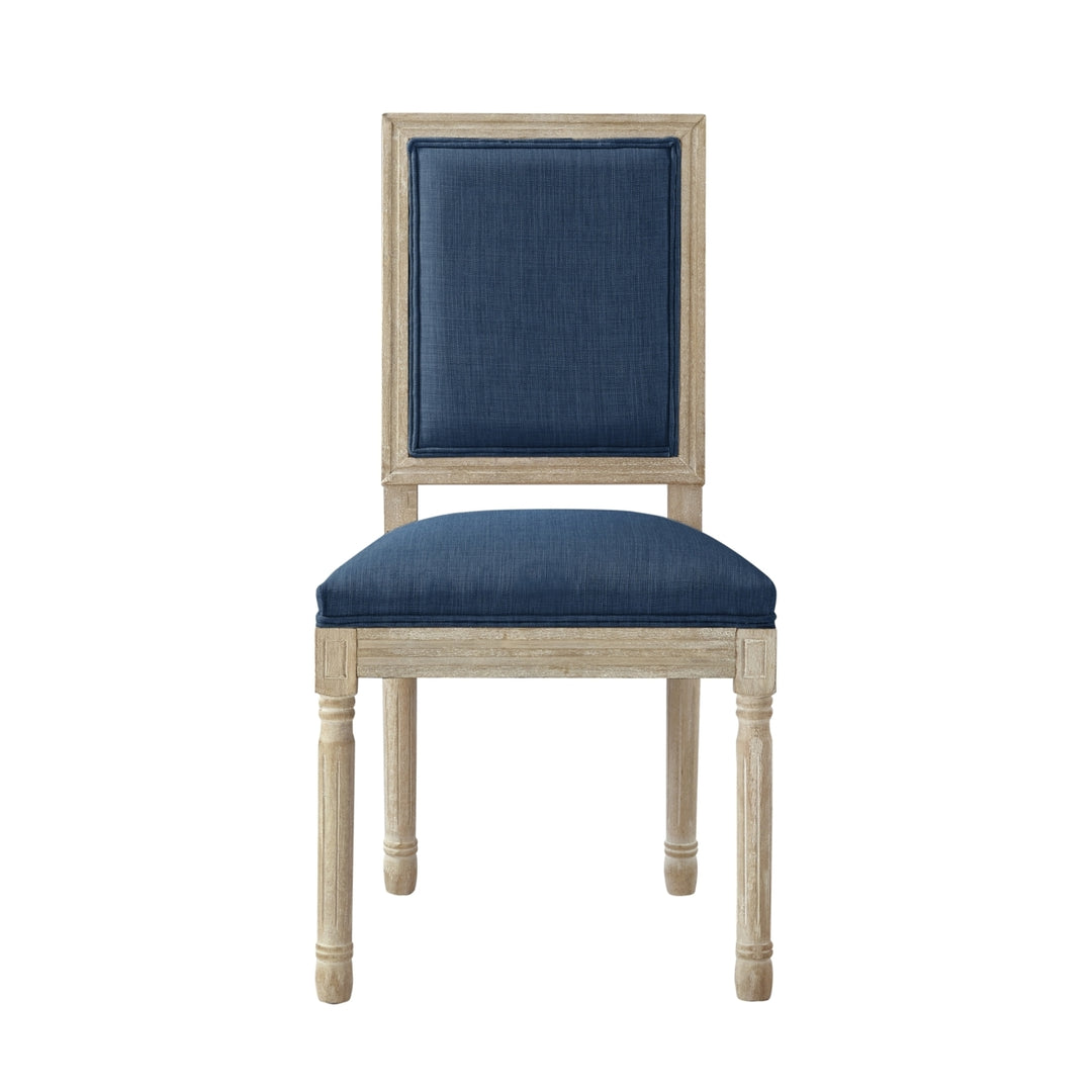 Olivier Dining Chair - Upholstered  Armless  Antique Brushed Wood Finish Image 5