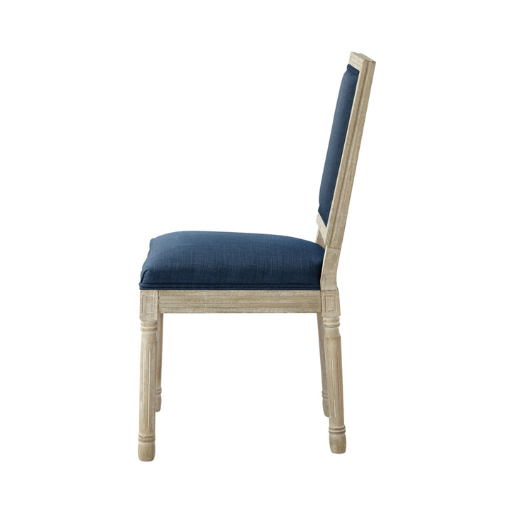 Olivier Dining Chair - Upholstered  Armless  Antique Brushed Wood Finish Image 6