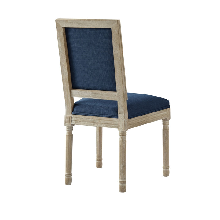 Olivier Dining Chair - Upholstered  Armless  Antique Brushed Wood Finish Image 8