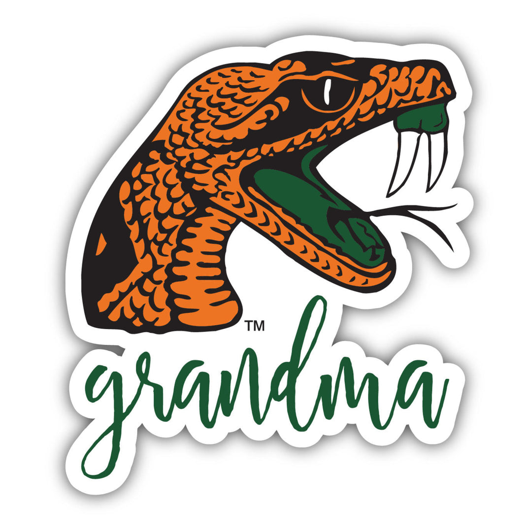 Florida AandM Rattlers 4 Inch Proud Grand Mom Die Cut Decal Image 1