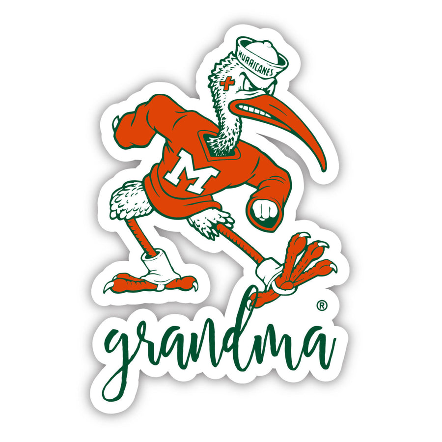 Miami Hurricanes 4 Inch Proud Grand Mom Die Cut Decal Image 1