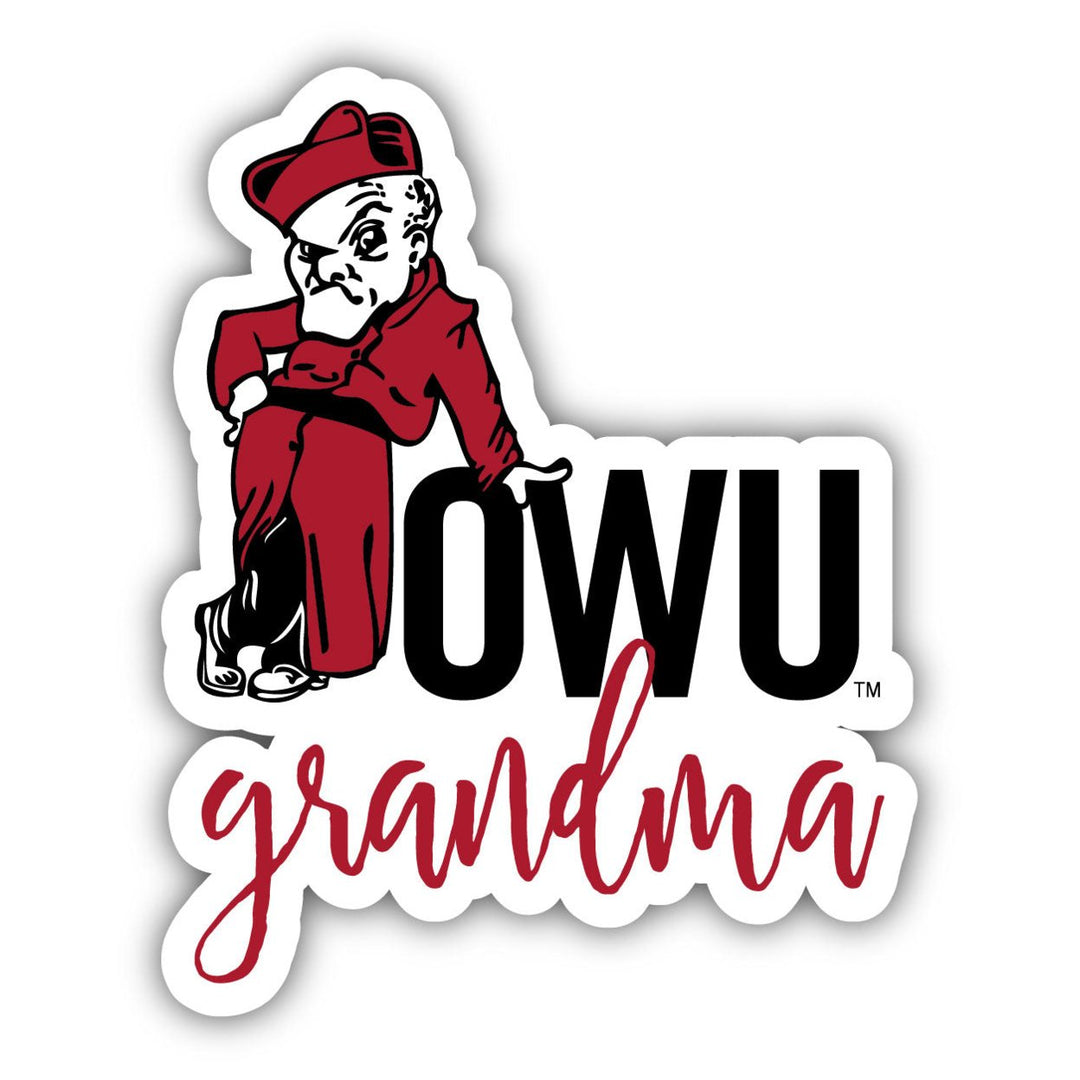 Ohio Wesleyan University 4 Inch Proud Grand Mom Die Cut Decal Image 1