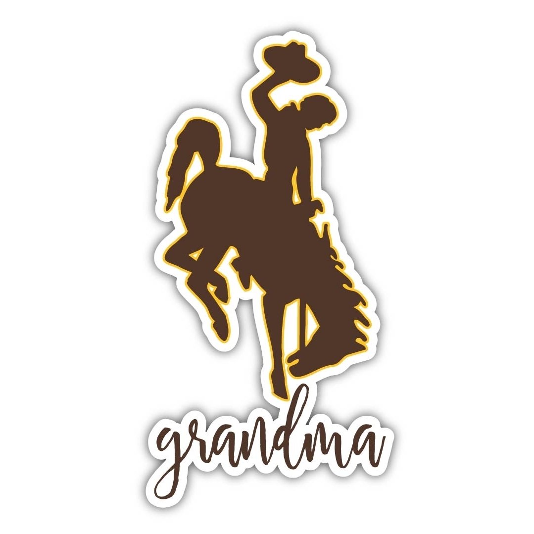 University of Wyoming 4 Inch Proud Grand Mom Die Cut Decal Image 1