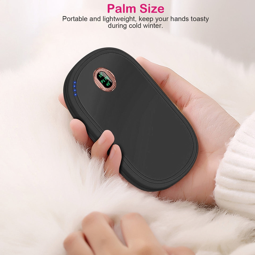 Rechargeable Hand Warmer Portable Electric Heater 5000mAh Pink/Black Image 7