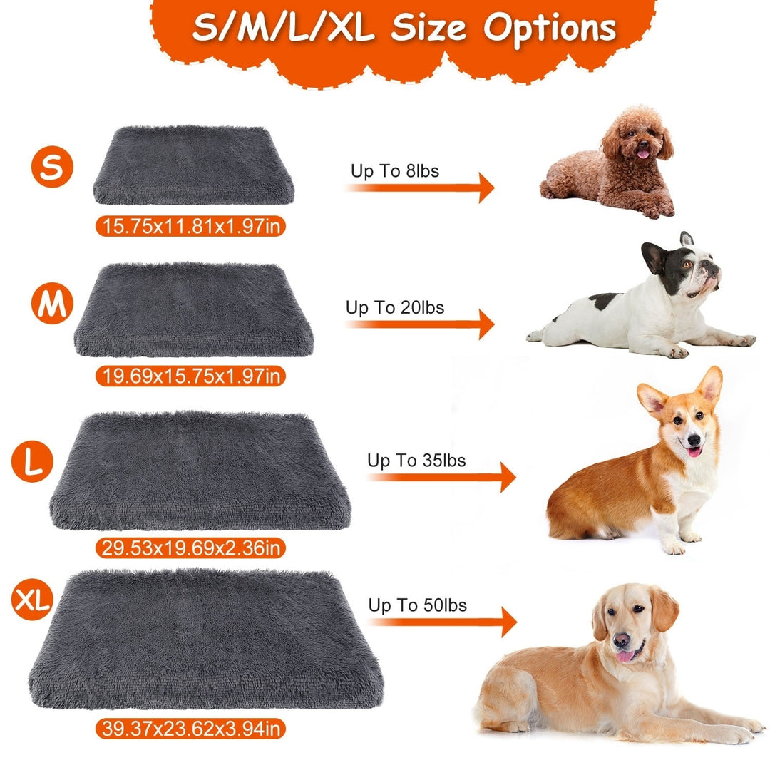 Plush Dog Bed Dark Grey Soft Cushion Cozy Mat S/M/L/XL for Dogs and Cats Image 2