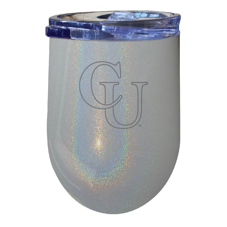 Campbell University Fighting Camels 12 oz Laser Etched Insulated Wine Stainless Steel Tumbler Rainbow Glitter Grey Image 1