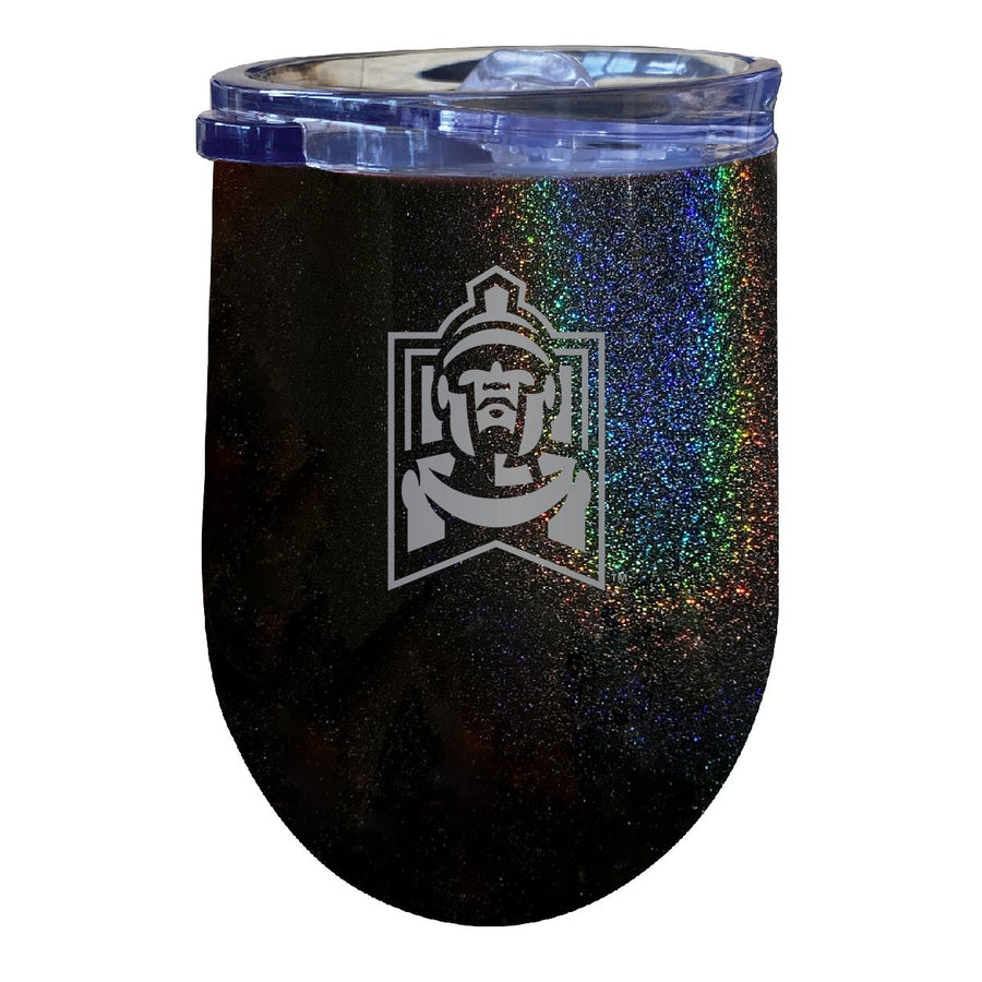 East Stroudsburg University 12 oz Laser Etched Insulated Wine Stainless Steel Tumbler Rainbow Glitter Black Image 1