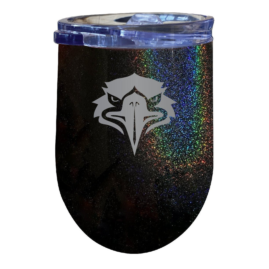 Morehead State University 12 oz Laser Etched Insulated Wine Stainless Steel Tumbler Rainbow Glitter Black Image 1