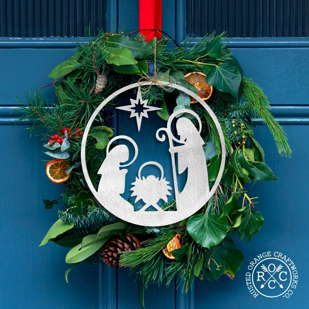 Star Nativity Wreath Insert - Nativity Manger Set Christmas Wreath Image 1