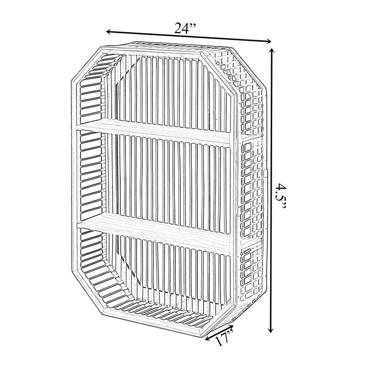 Decorative Rectangle Display Shelf With 2 Shelves for The Dining Room, Living Room, or Office. Image 3