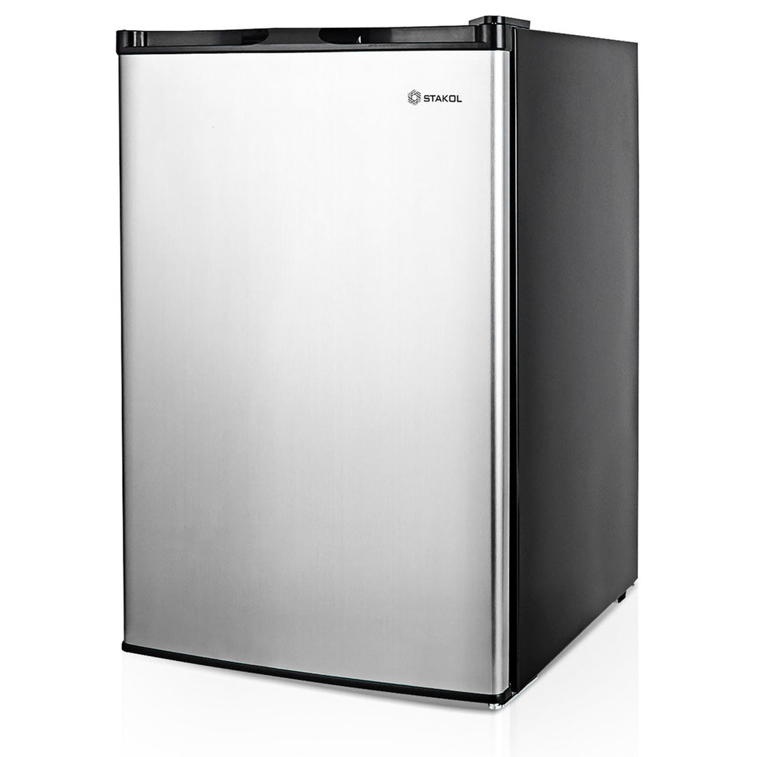 STAKOL 3 cu.ft. Compact Upright Freezer w/Single Stainless Steel Door Removable Shelves Image 1