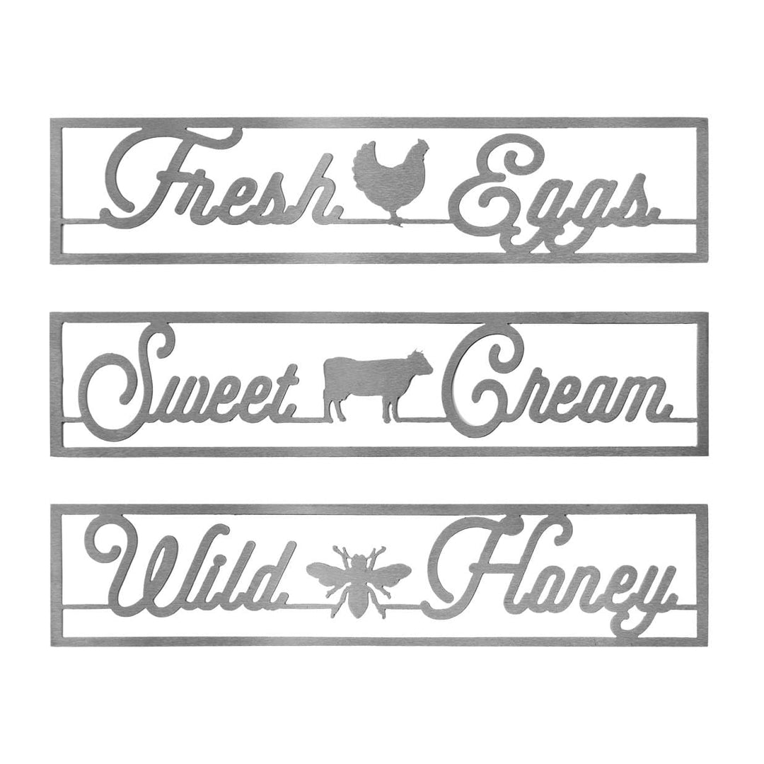 Farm Life Collection - Metal Chicken, Cow, and Bee Decorative Signs Image 4