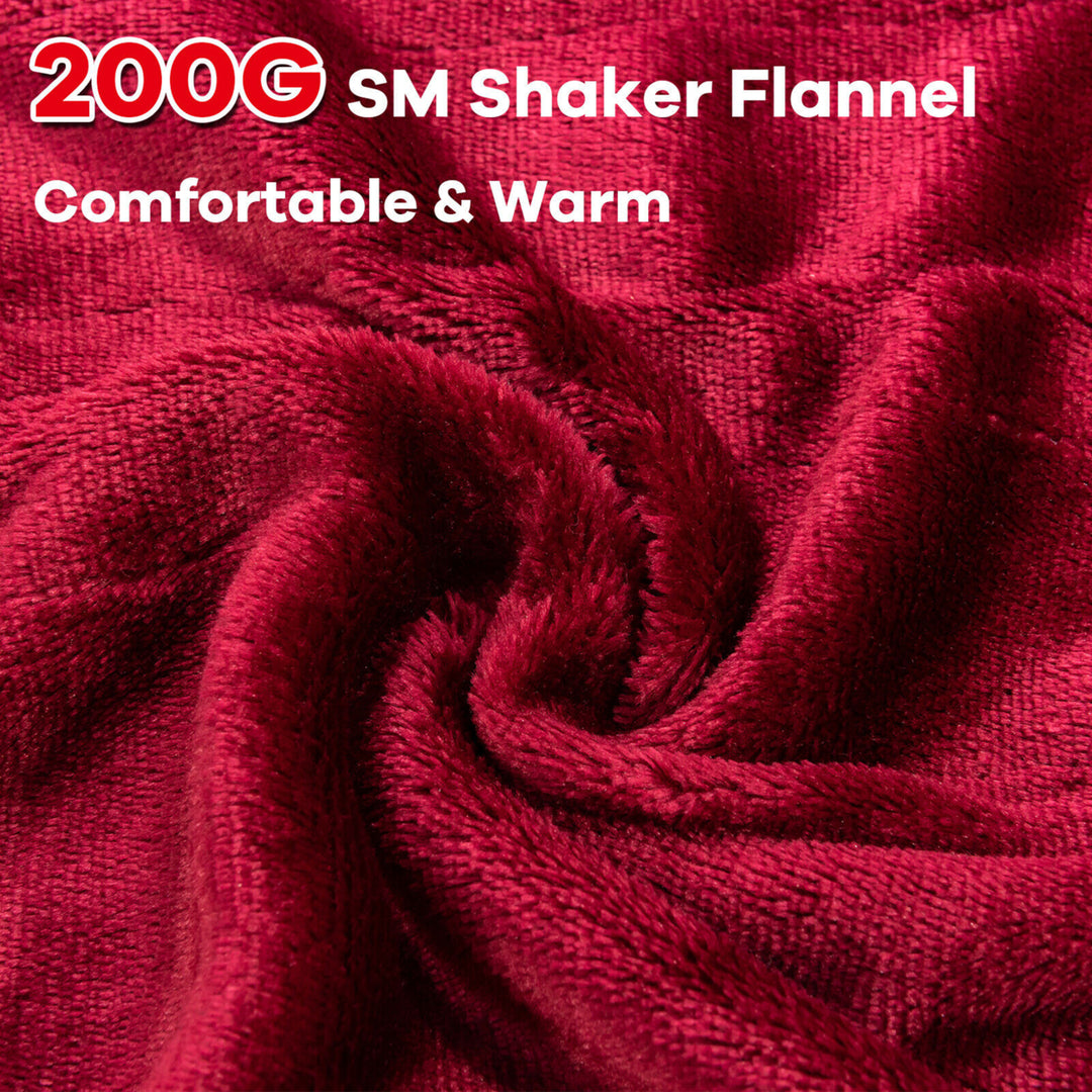 Gymax Flannel Electric Heated Blanket Throw w/ 8 Hours Auto Off Blue/Red Image 5