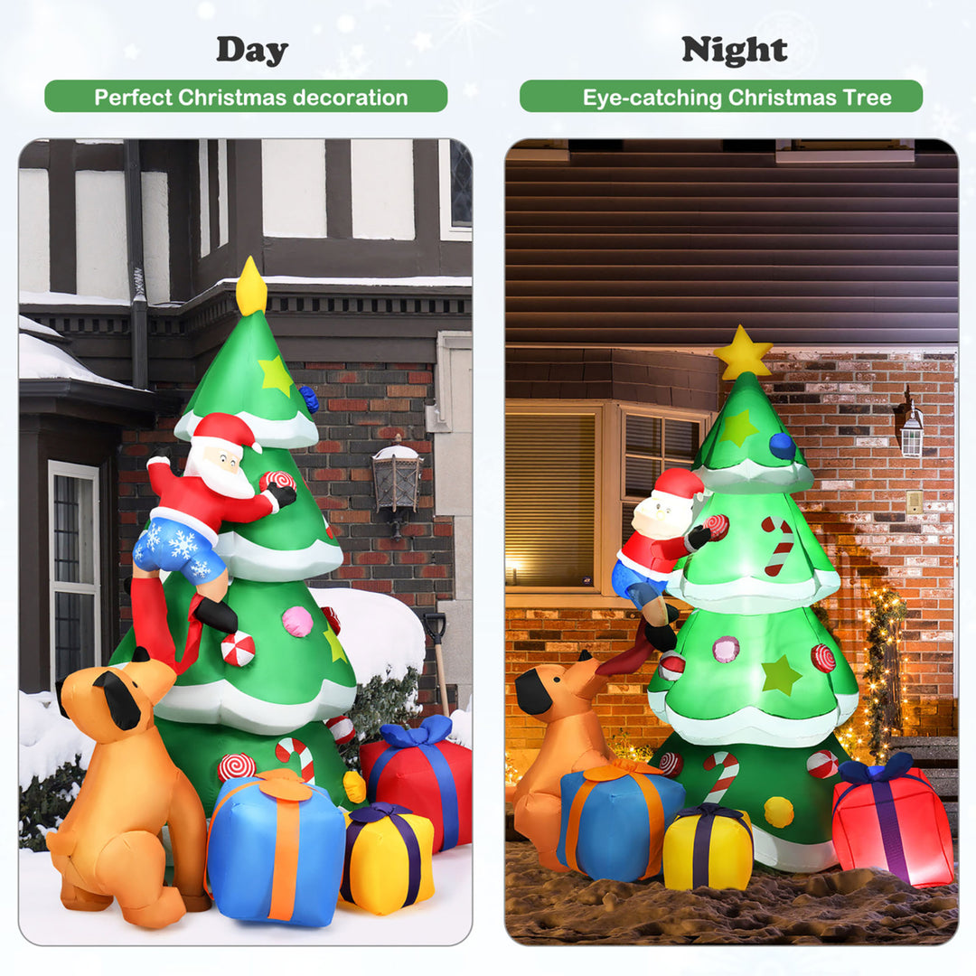 7 FT Inflatable Christmas Tree Santa Decor w/LED Lights Outdoor Yard Decoration Image 5