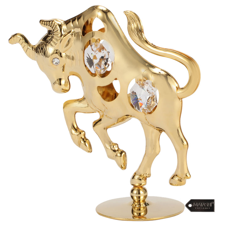 Matashi 24K Gold Plated Crystal Studded Ox/Bull Figurine Ornament Image 4