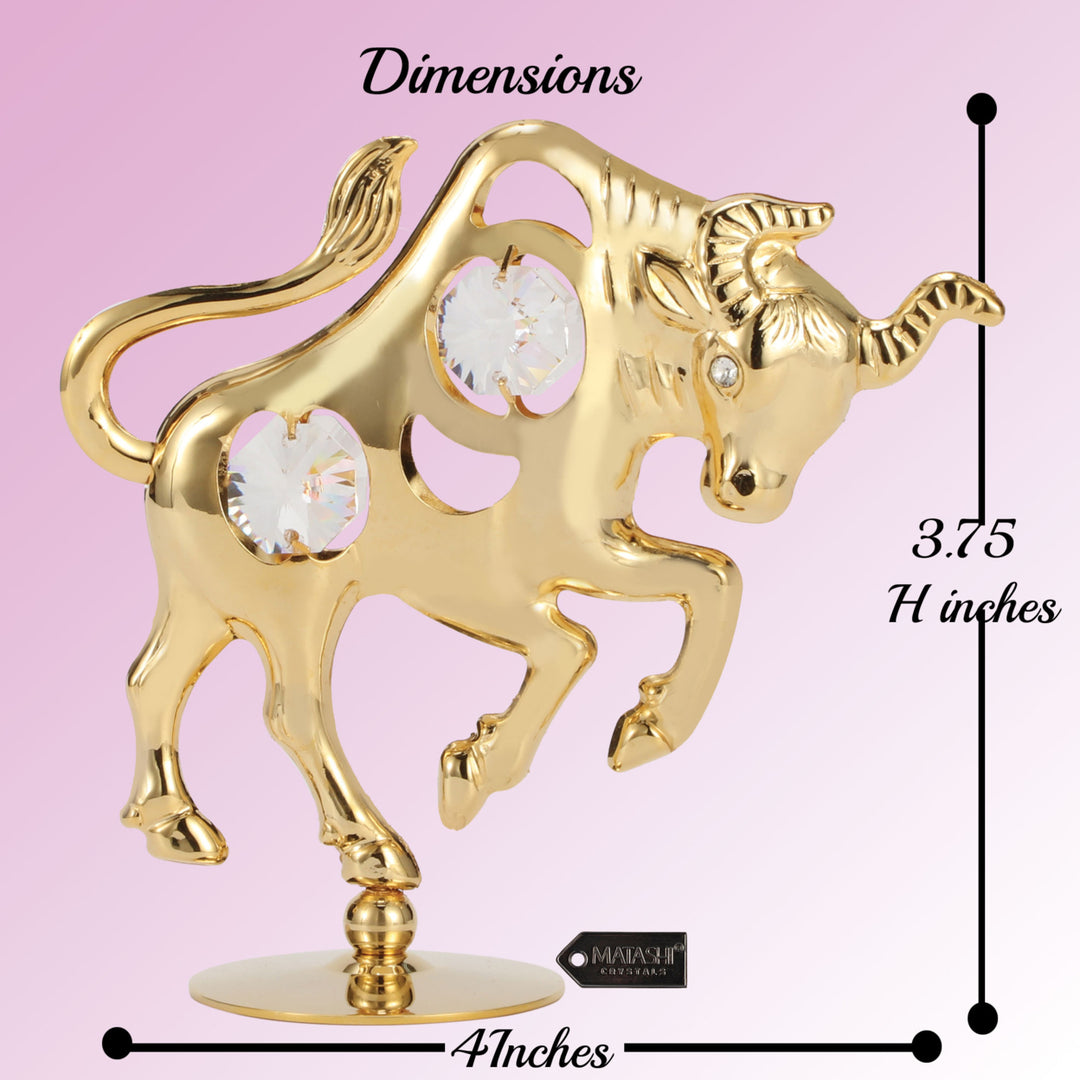 Matashi 24K Gold Plated Crystal Studded Ox/Bull Figurine Ornament Image 6