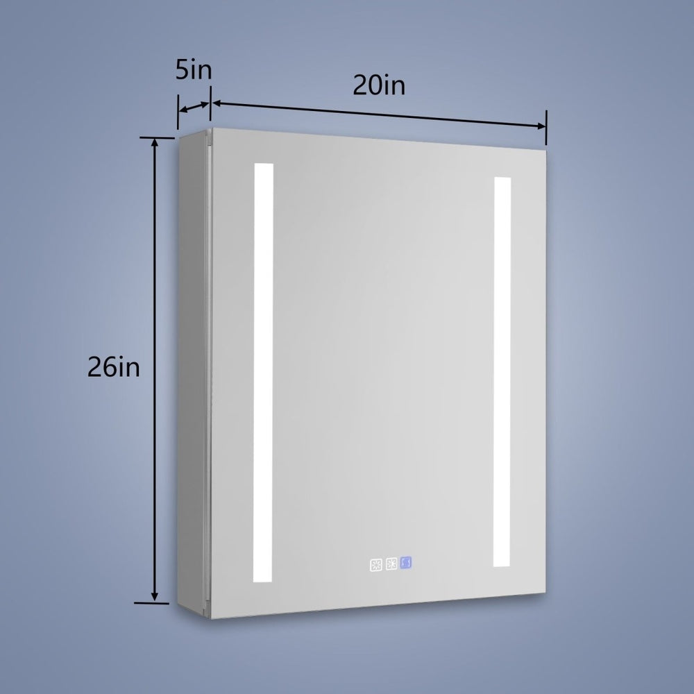 Boost-M1 20 in. W x 26 in. H inch Recessed or Surface Mount Framed Aluminum Medicine Cabinet Adjustable Shelves,Hinge on Image 2