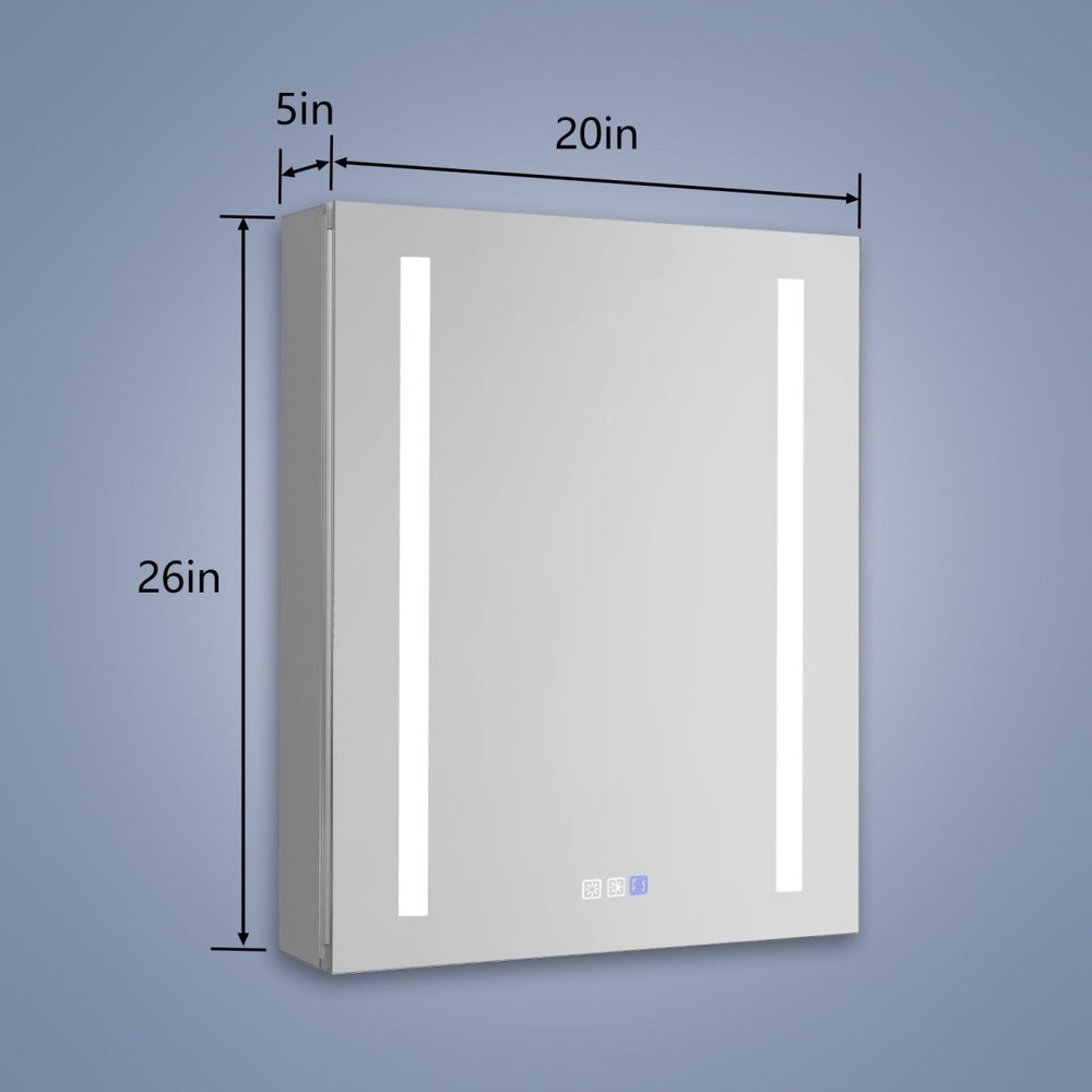 Boost-M1 Aluminum Medicine Cabinet 20x26 Recessed Surface Mount Adjustable Shelves Image 2