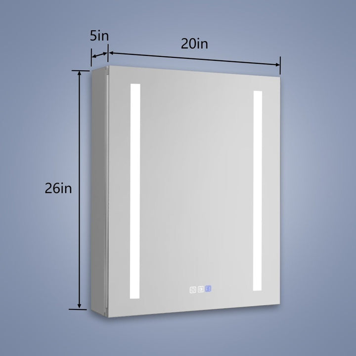 Boost-M1 Aluminum Medicine Cabinet 20x26 Recessed Surface Mount Adjustable Shelves Image 2