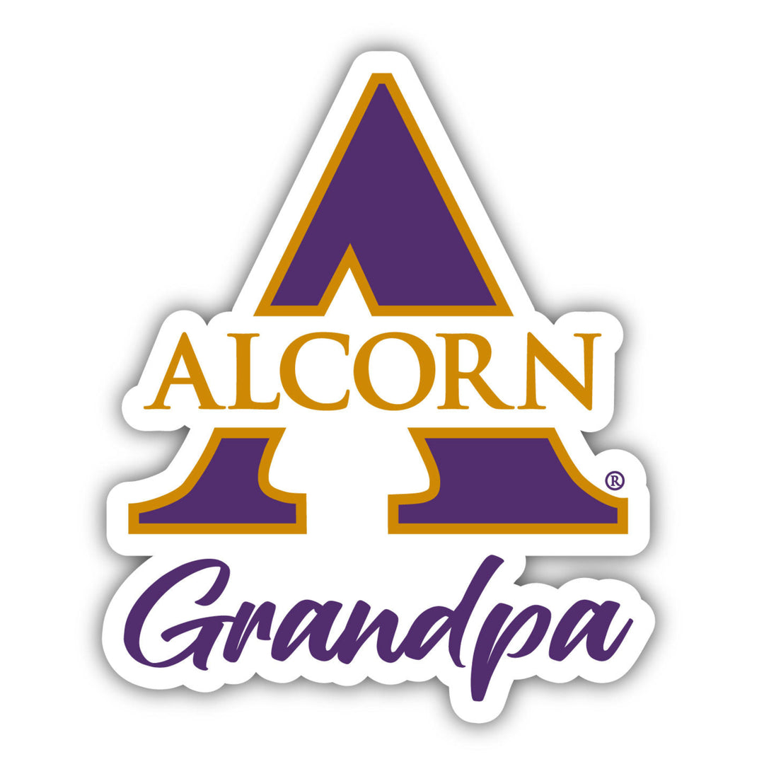 Alcorn State Braves 4-Inch Proud Grandpa NCAA - Durable School Spirit Vinyl Decal Perfect Gift for Grandpa Image 1