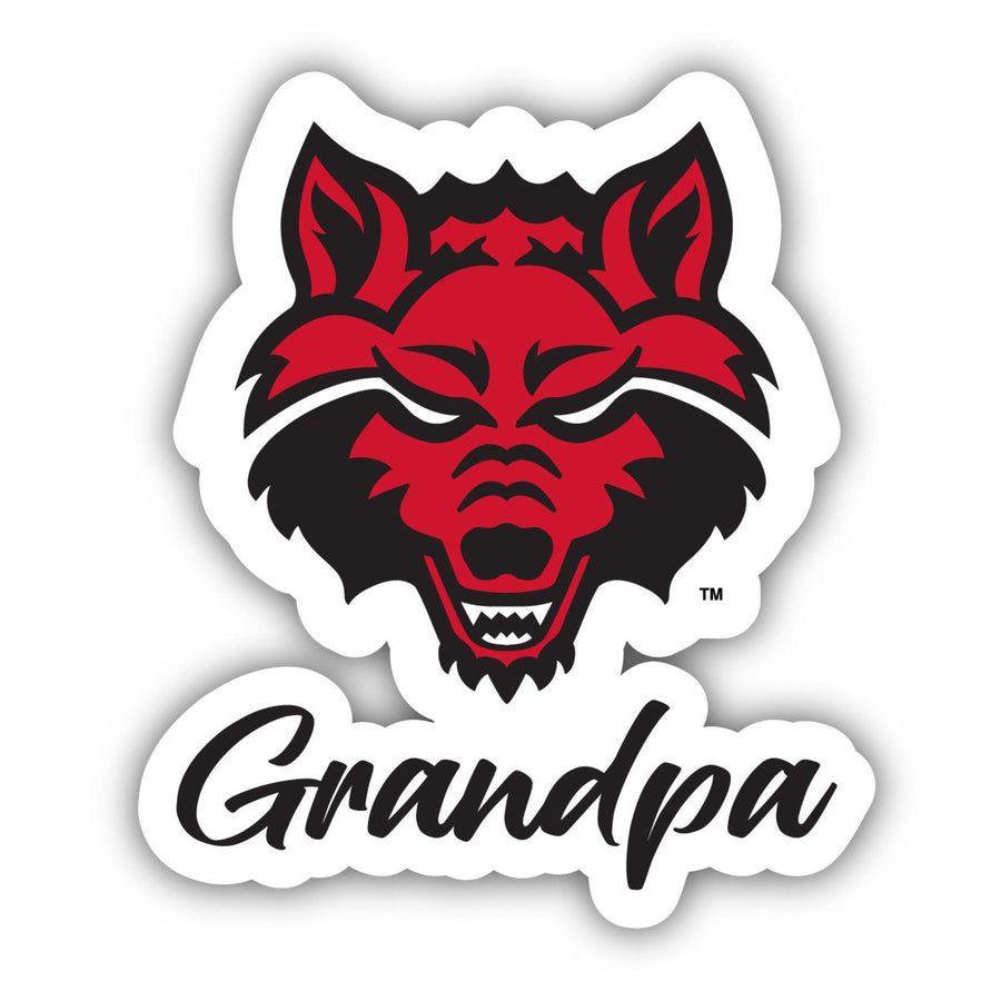 Arkansas State 4-Inch Proud Grandpa NCAA - Durable School Spirit Vinyl Decal Perfect Gift for Grandpa Image 1