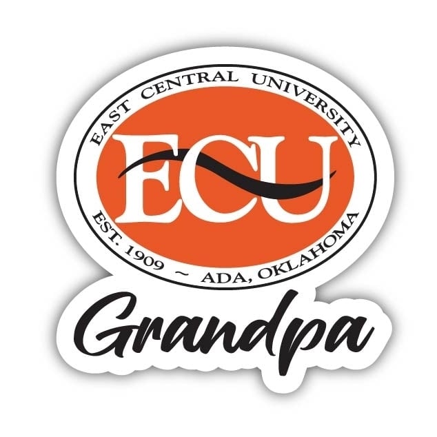 East Central University Tigers 4-Inch Proud Grandpa NCAA - Durable School Spirit Vinyl Decal Perfect Gift for Grandpa Image 1