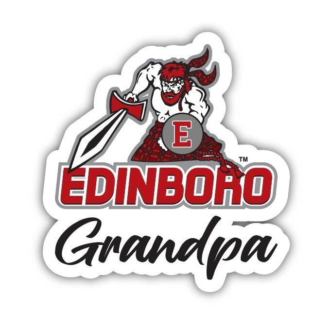 Edinboro University 4-Inch Proud Grandpa NCAA - Durable School Spirit Vinyl Decal Perfect Gift for Grandpa Image 1