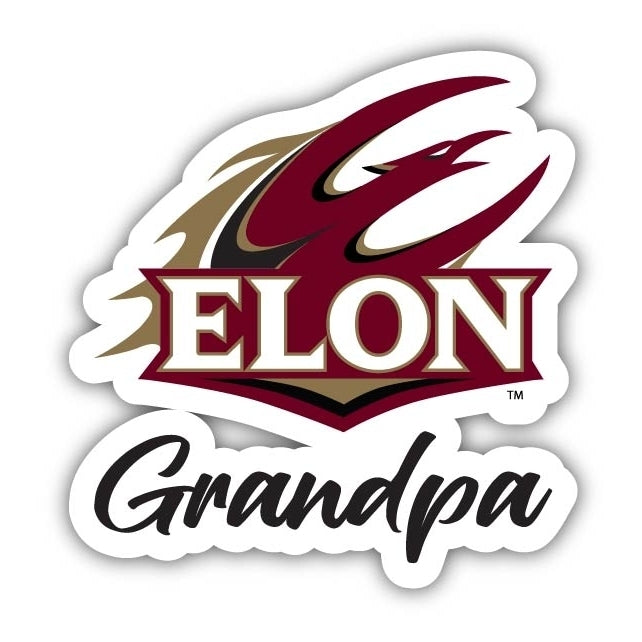 Elon University 4-Inch Proud Grandpa NCAA - Durable School Spirit Vinyl Decal Perfect Gift for Grandpa Image 1