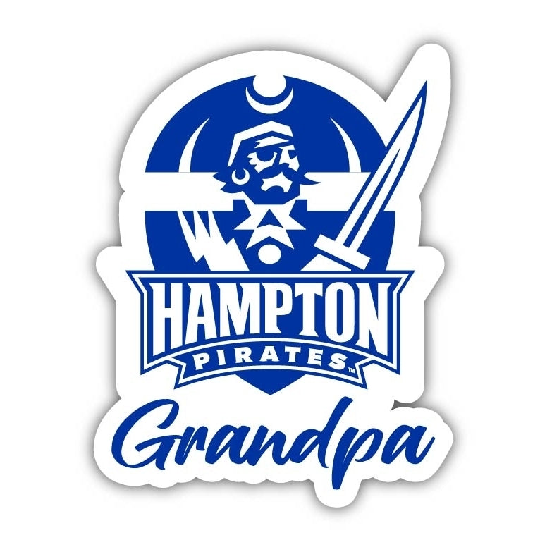 Hampton University 4-Inch Proud Grandpa NCAA - Durable School Spirit Vinyl Decal Perfect Gift for Grandpa Image 1