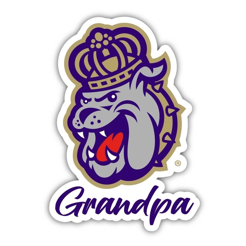 James Madison Dukes 4-Inch Proud Grandpa NCAA - Durable School Spirit Vinyl Decal Perfect Gift for Grandpa Image 1