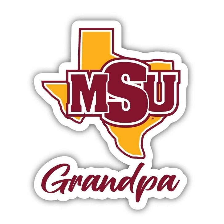 Midwestern State University Mustangs 4-Inch Proud Grandpa NCAA - Durable School Spirit Vinyl Decal Perfect Gift for Image 1