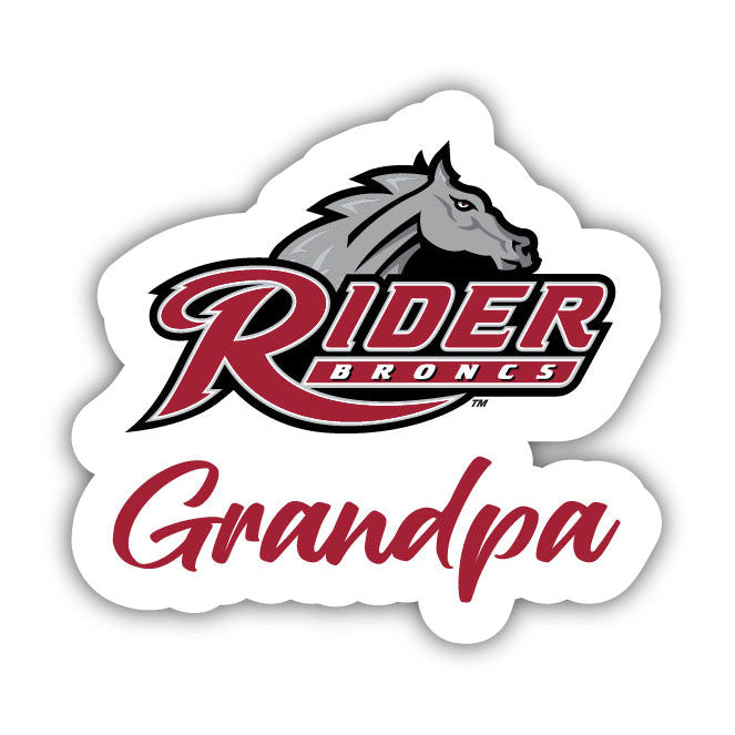 Rider University Broncos 4 Inch Proud Grandpa Die Cut Decal Image 1