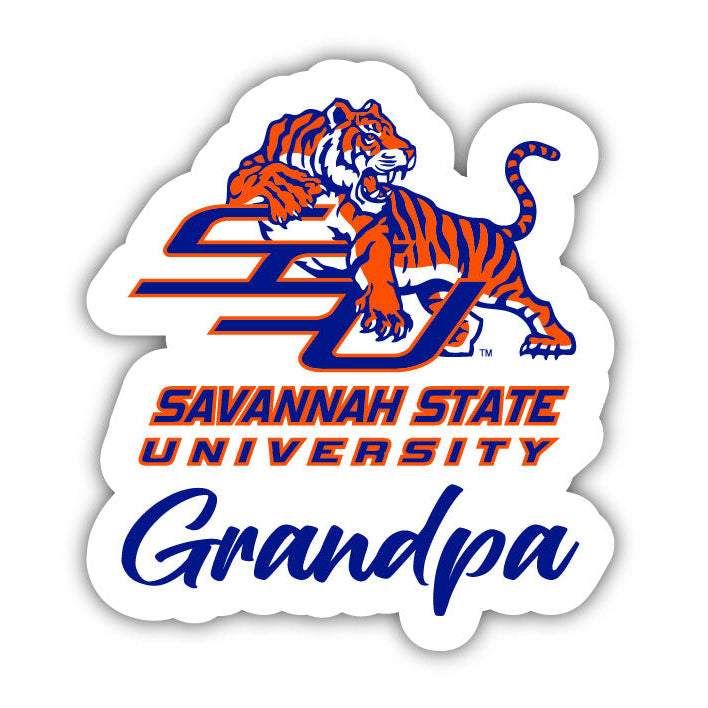 Savannah State University 4-Inch Proud Grandpa NCAA - Durable School Spirit Vinyl Decal Perfect Gift for Grandpa Image 1