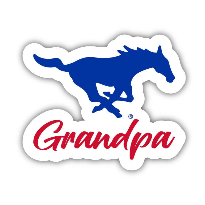 Southern Methodist University 4-Inch Proud Grandpa NCAA - Durable School Spirit Vinyl Decal Perfect Gift for Grandpa Image 1