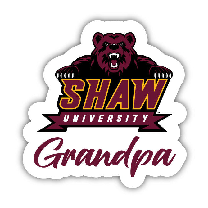 Shaw University Bears 4 Inch Proud Grandpa Die Cut Decal Image 1