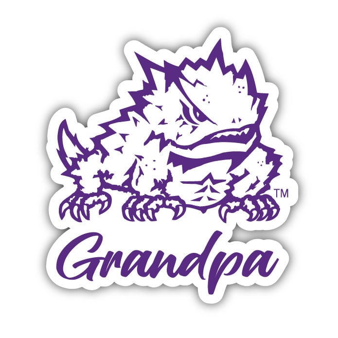 Texas Christian University 4 Inch Proud Grandpa Die Cut Decal Image 1