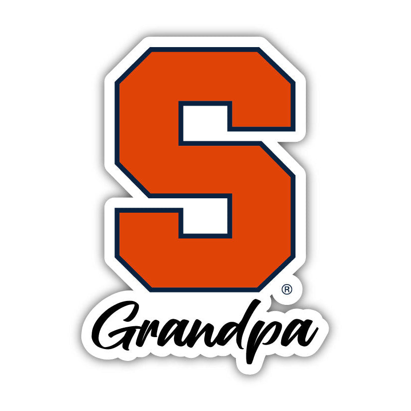 Syracuse Orange 4 Inch Proud Grandpa Die Cut Decal Image 1