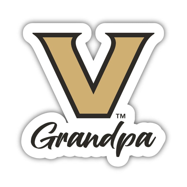 Vanderbilt University 4 Inch Proud Grandpa Die Cut Decal Image 1