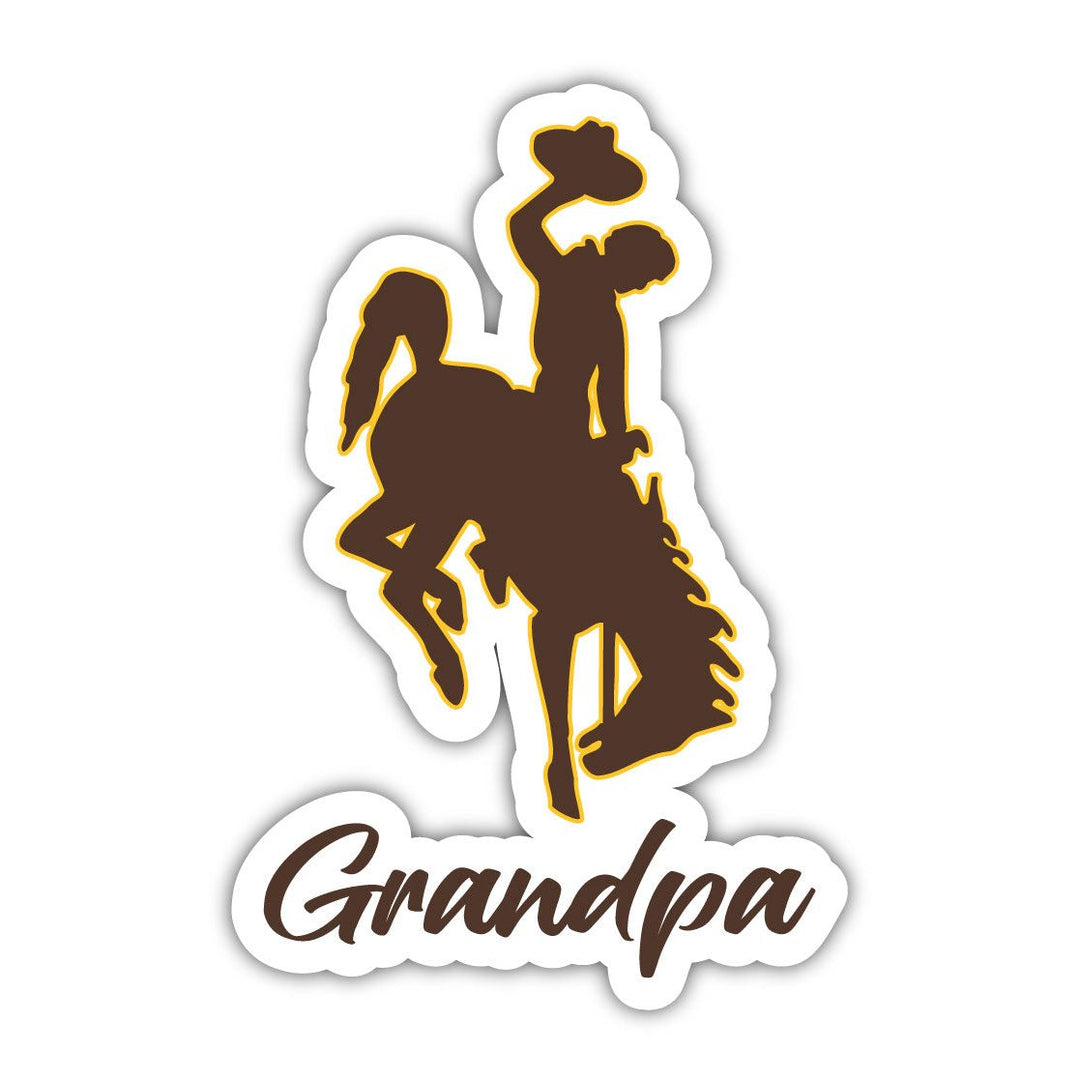 University of Wyoming 4 Inch Proud Grandpa Die Cut Decal Image 1