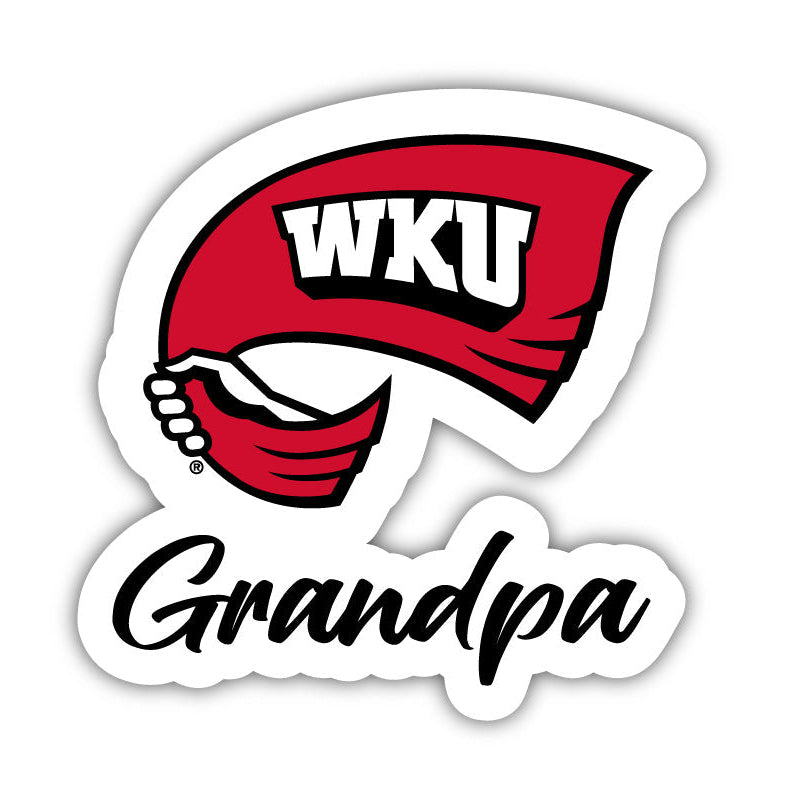 Western Kentucky Hilltoppers 4 Inch Proud Grandpa Die Cut Decal Image 1