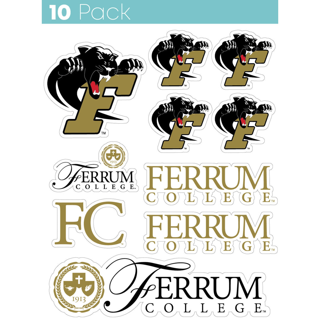 Ferrum College 10-Pack, 4 inches in size on one of its sides NCAA Durable School Spirit Vinyl Decal Sticker Image 1