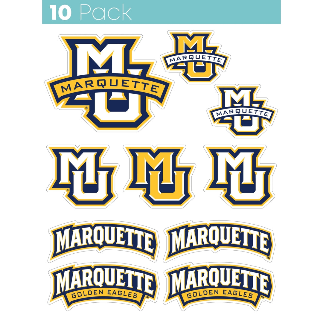 Marquette Golden Eagles 10-Pack, 4 inches in size on one of its sides NCAA Durable School Spirit Vinyl Decal Sticker Image 1