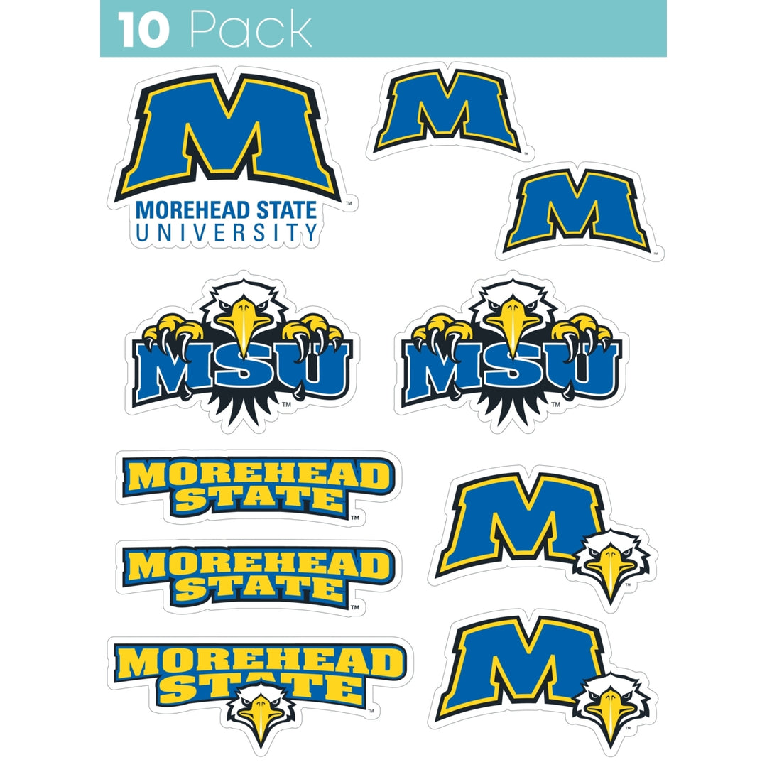 Morehead State University 10-Pack, 4 inches in size on one of its sides NCAA Durable School Spirit Vinyl Decal Sticker Image 1