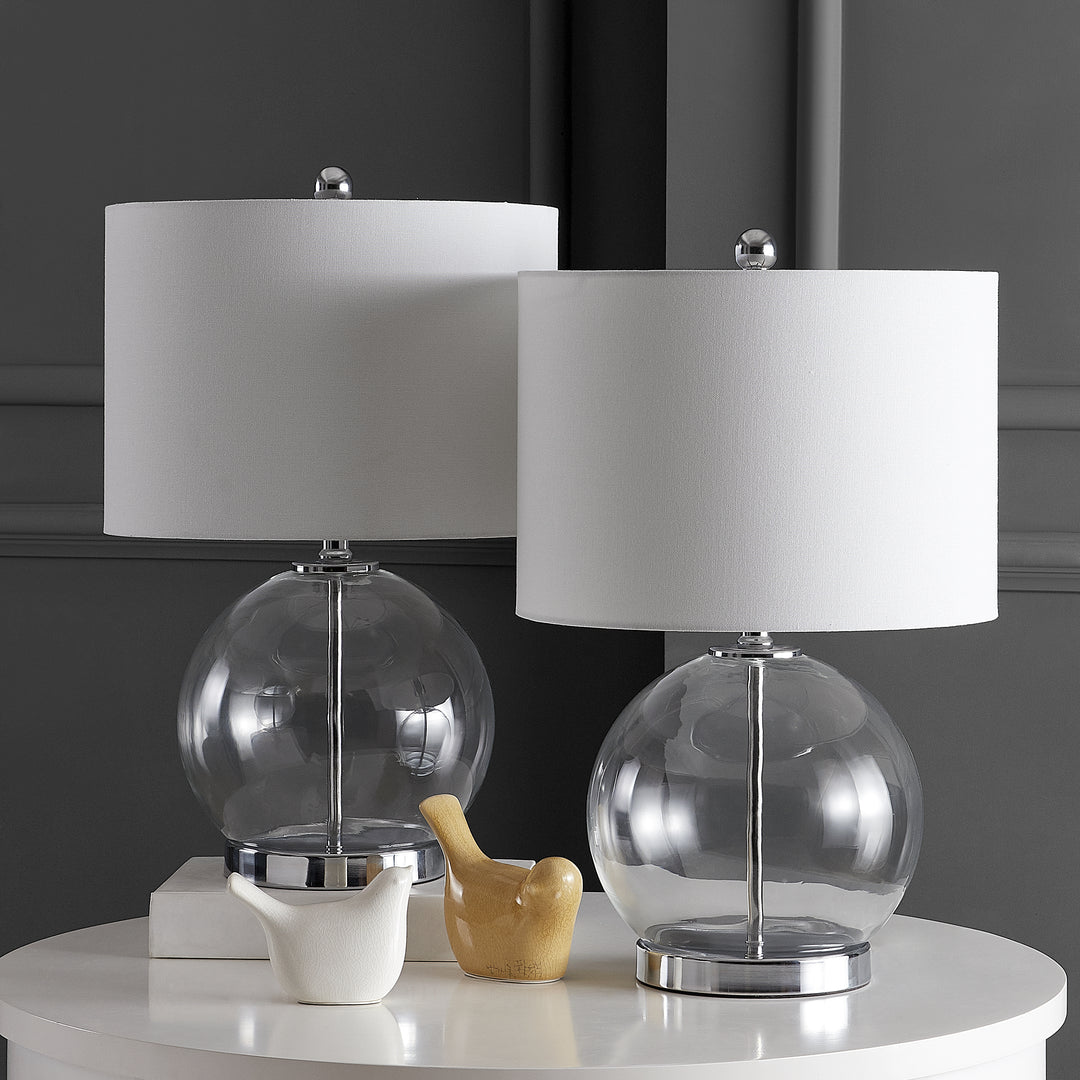 SAFAVIEH Lonni Table Lamp (Set of 2)  Clear / Chrome Image 1