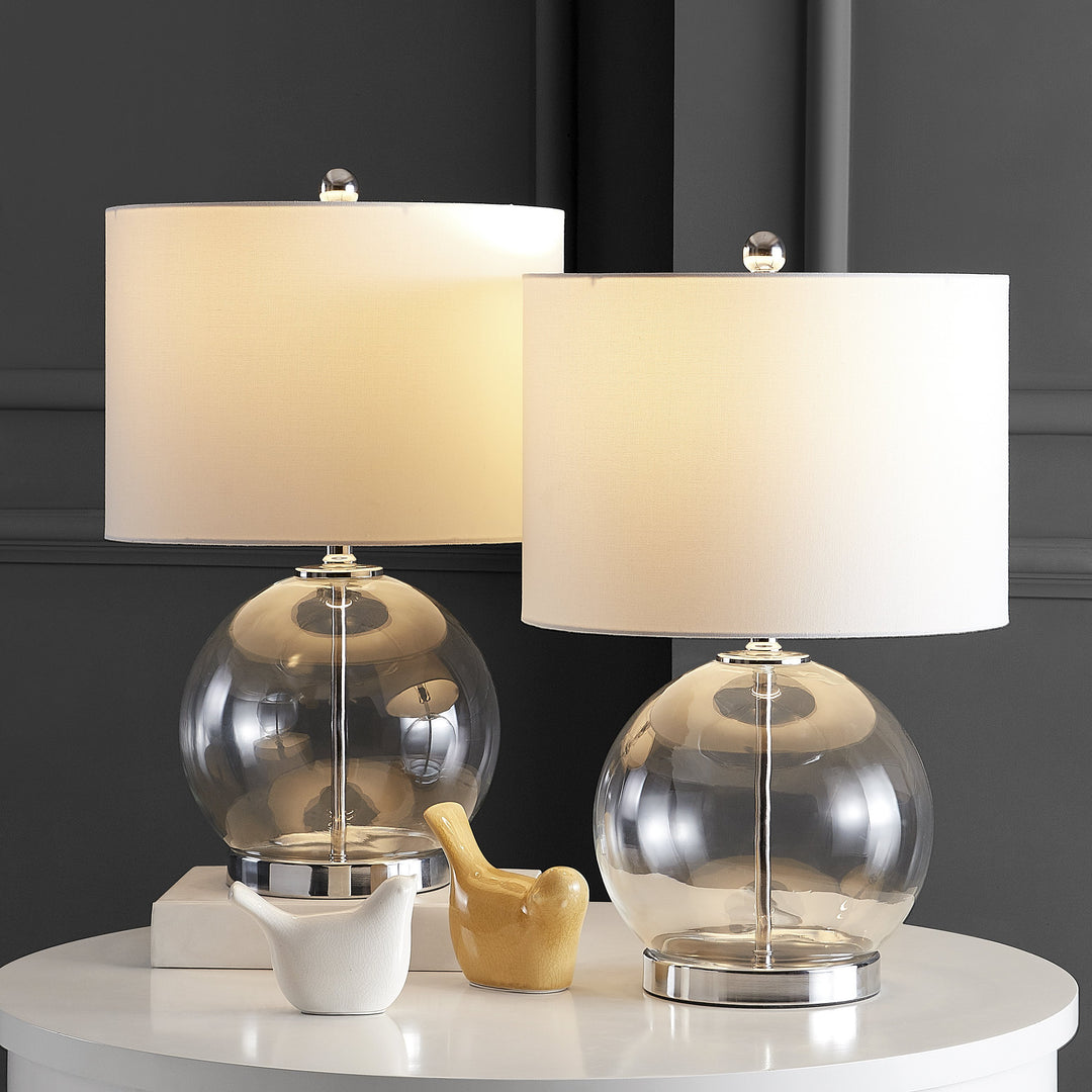 SAFAVIEH Lonni Table Lamp (Set of 2)  Clear / Chrome Image 2