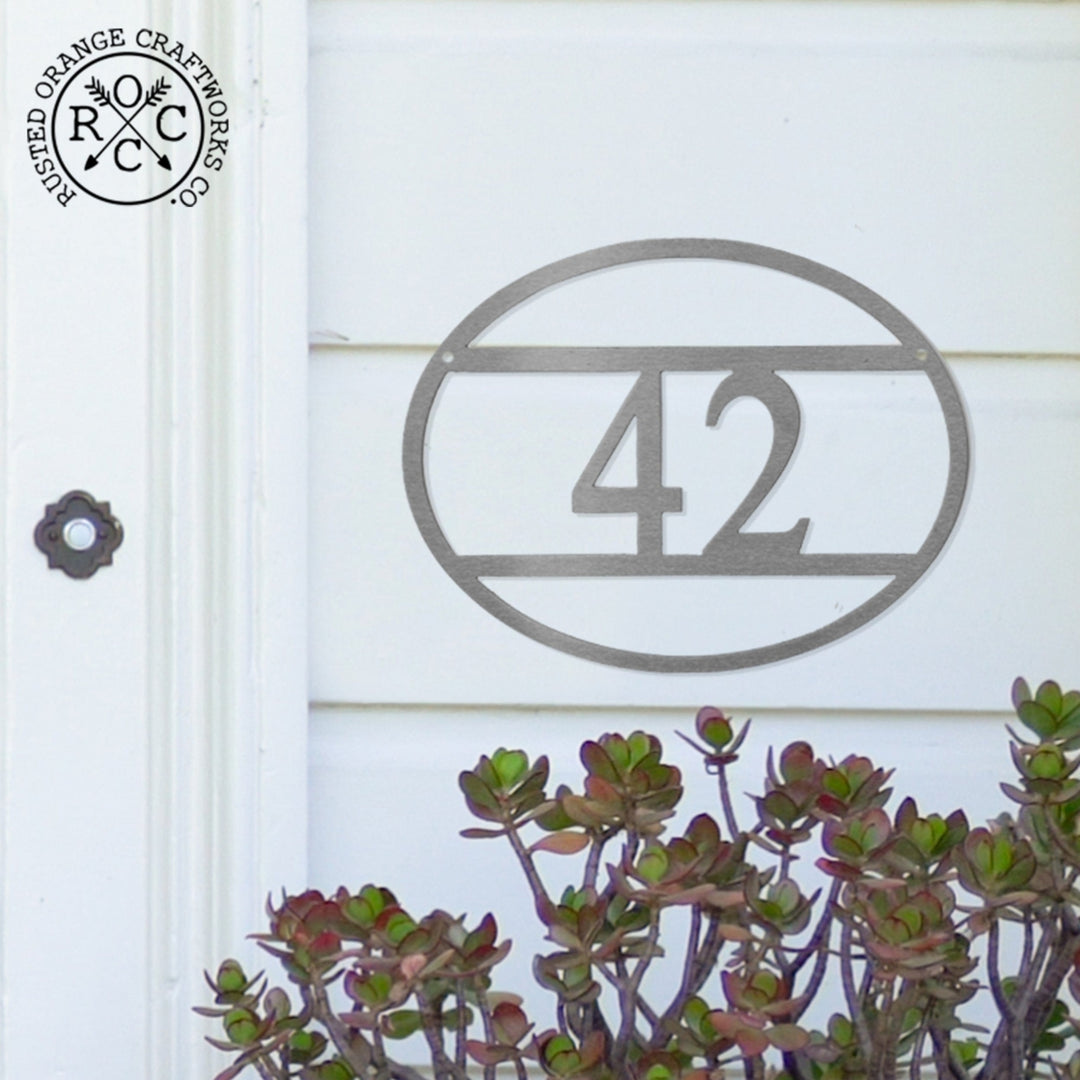 Oval Address Plaque - 3 Sizes - Personalized Address Numbers for Houses with Street Name Image 4