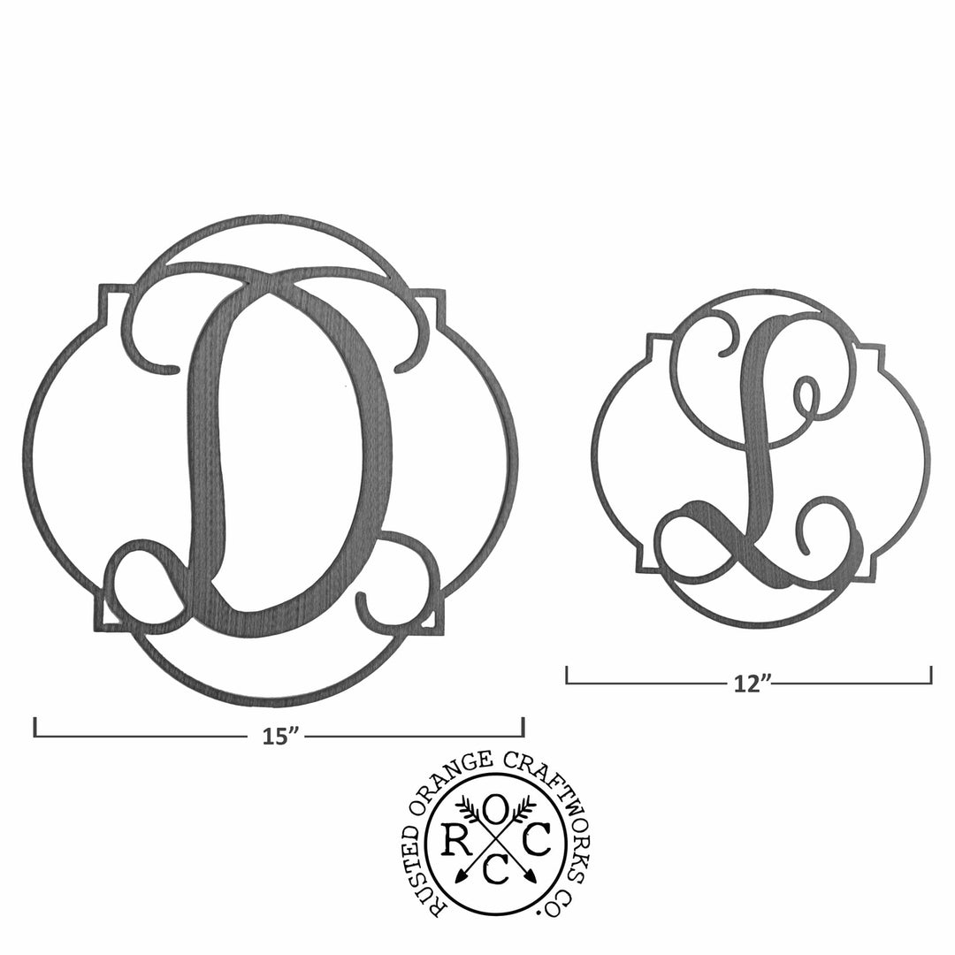 Emblem Single Letter Monogram - 2 Sizes - Metal  Monogram for Home Image 4