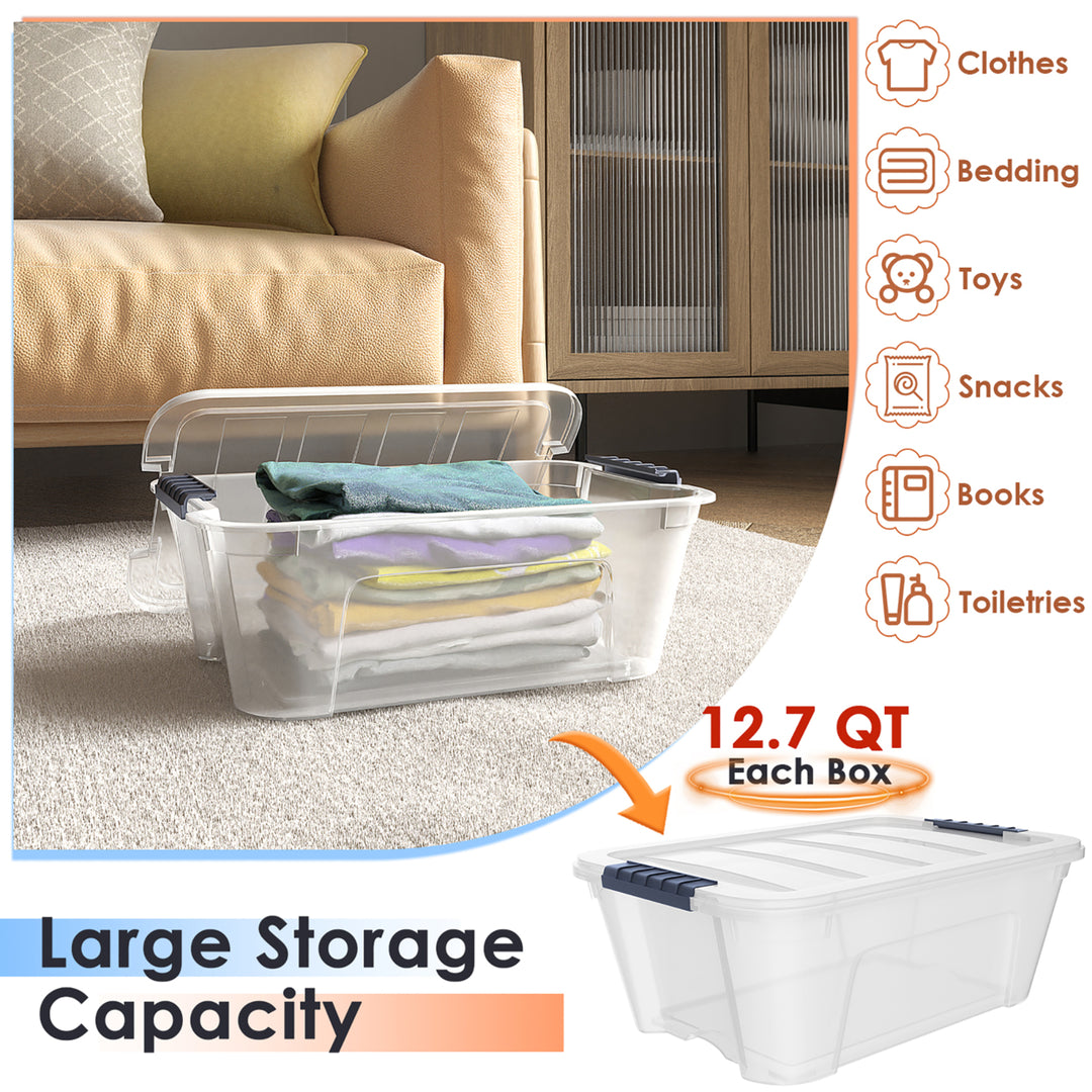 12 Pack Latch Stack Storage Box Tubs Bins Latches Handles Image 6