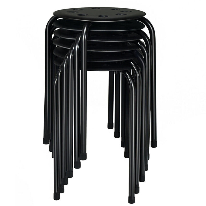 Set of 6 Portable Plastic Stack Stools Backless Classroom Seating Image 5